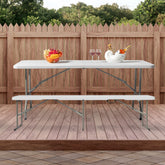 HAOYYE 6FT Outdoor Foldable Bench with Sturdy Metal Frame and Comfortable Seating Surface, Weather Resistant Patio Garden Bench for Courtyard Balcony Porch Lawn and Public Spaces, Easy to Store and Move